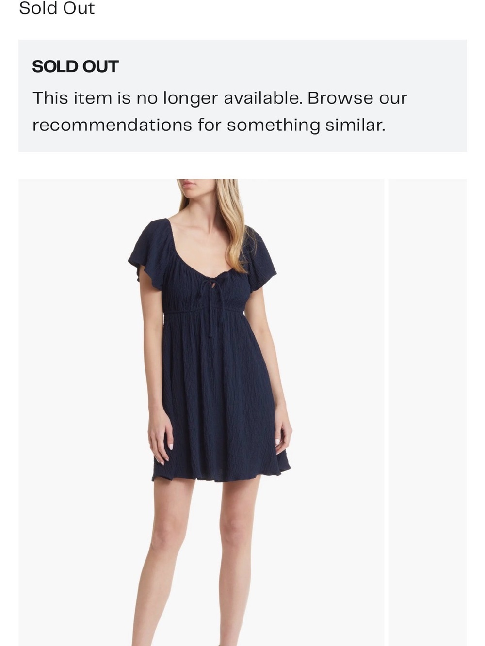 Women’s All in Favor Textured Navy Short Flutter Sleeve Dress (sold out online)